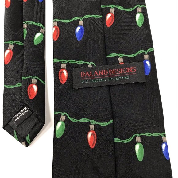 Daland Designs Christmas Holiday Tie Necktie Santa Strings of Lights - Picture 3 of 4